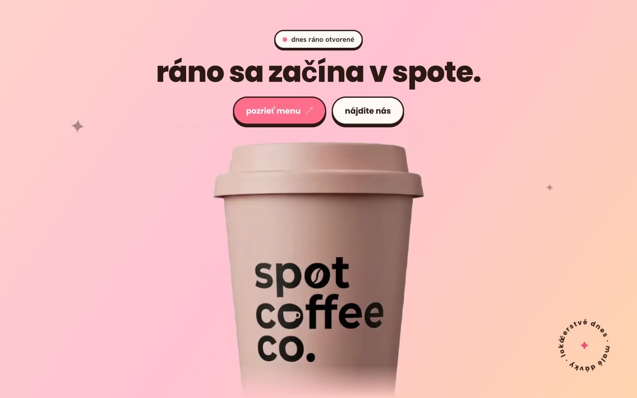 Náhľad webu Spot Coffee Co.